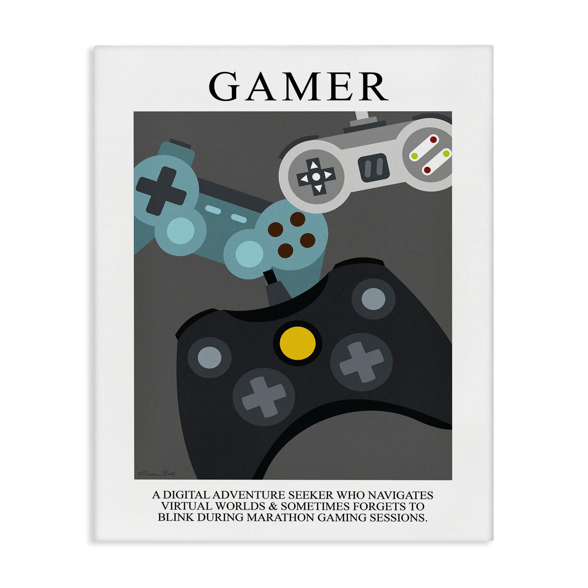 Stupell Gamer Vintage Poster Canvas Wall Art Design By Susan Ball
