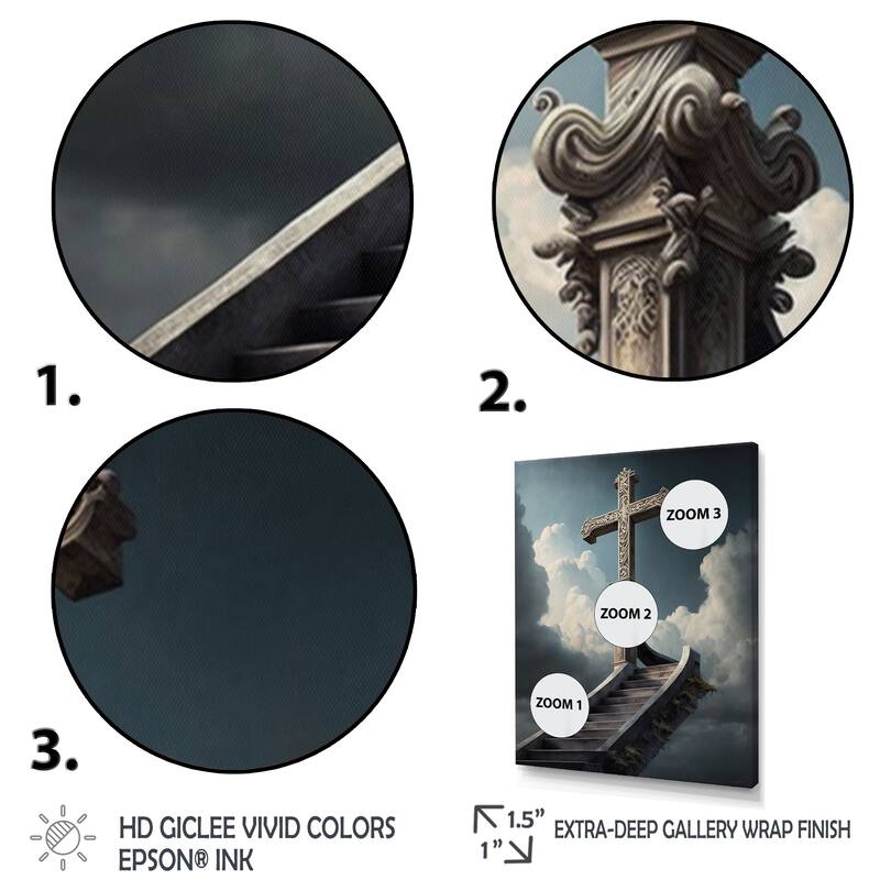 Designart 'Stairway To Nowhere' Spiritual Canvas Wall Art