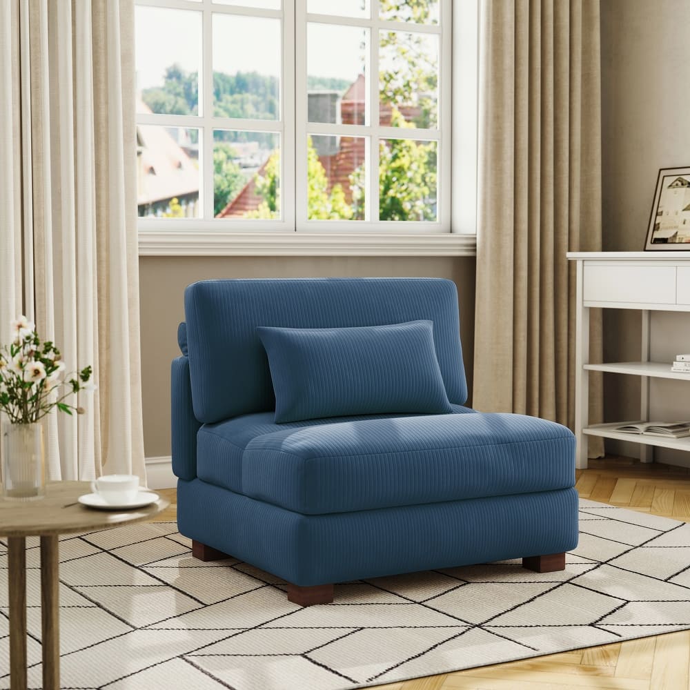 Modern Upholstered Armless Chair Accent Chair