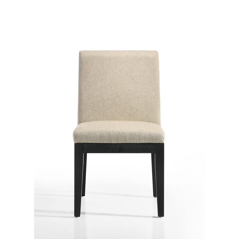 Set of 2 Beige Contemporary Fabric 19" Dining Chair