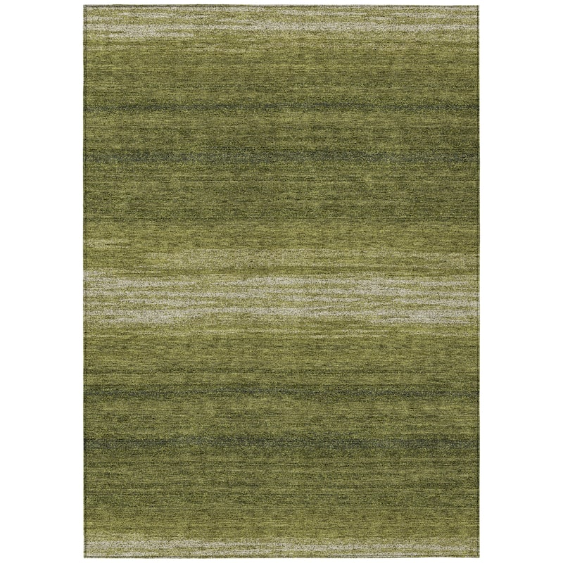 Machine Washable Indoor/ Outdoor Ombre Stripe Chantille Rug