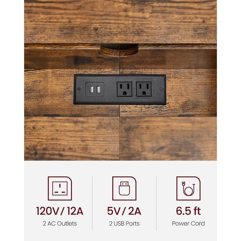 Charging Console Table with Outlets and USB Narrow Entryway Table for Hallway or Living Room