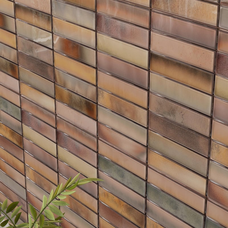 Merola Tile Borealis Garnet 5-7/8" x 11-3/4" Ceramic Wall Tile