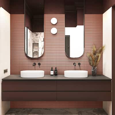 Apollo tile 2" x 8" Arte Glossy Red Ceramic Tile (4.09 sq ft/case) - 38 Pack