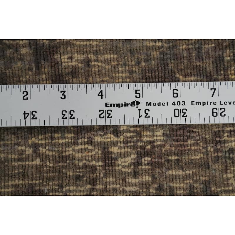 Hand Knotted Oriental Viscose Silk Carpet Modern Abstract Brown Abstract Area Rug - 6' 7'' X 4' 9''