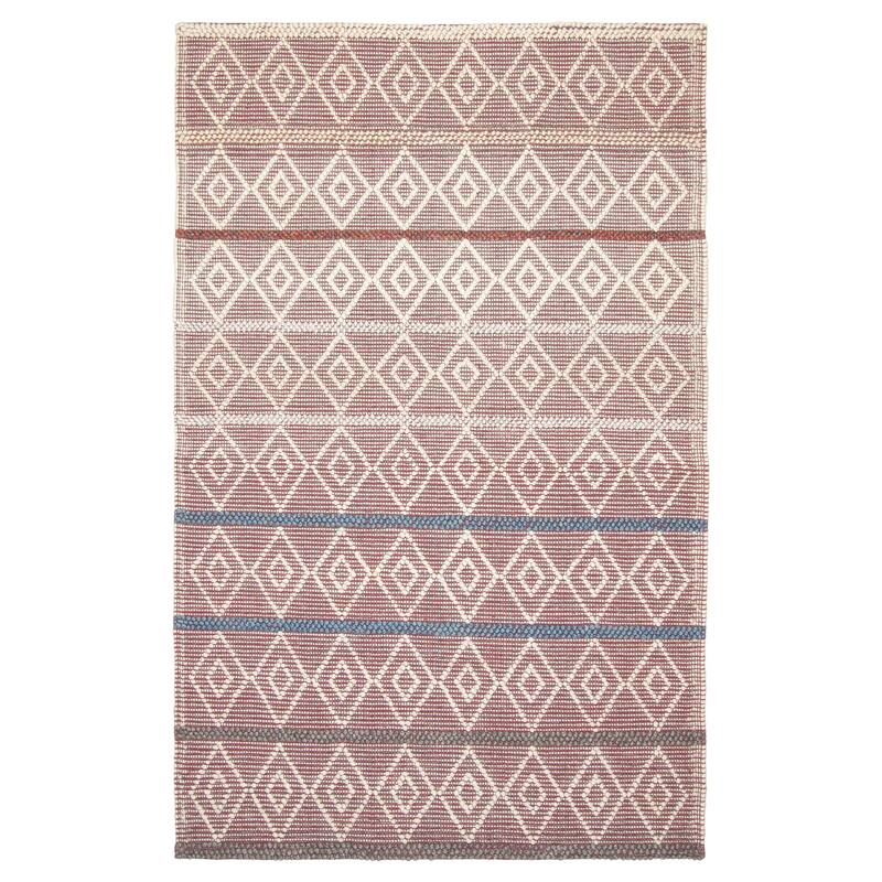 ECARPETGALLERY Braid weave Sienna Burgundy Wool Rug - 5'1 x 7'9 - Burgundy - 5'1 x 7'9