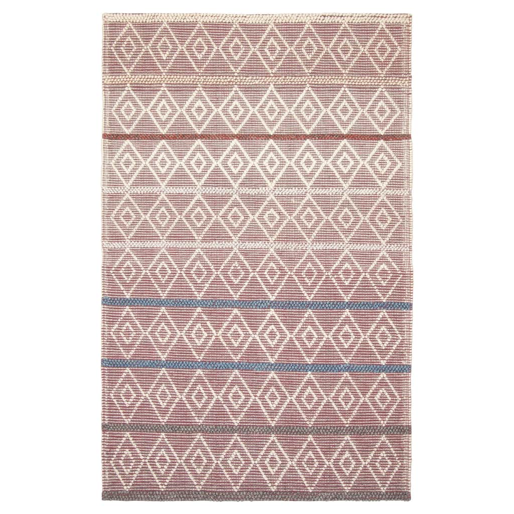 ECARPETGALLERY Braid weave Sienna Burgundy Wool Rug - 5'1 x 7'9