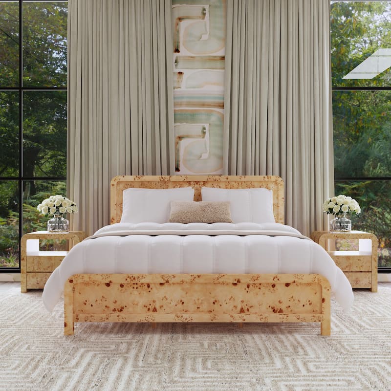 Cora Burl Wood Panel King Bed