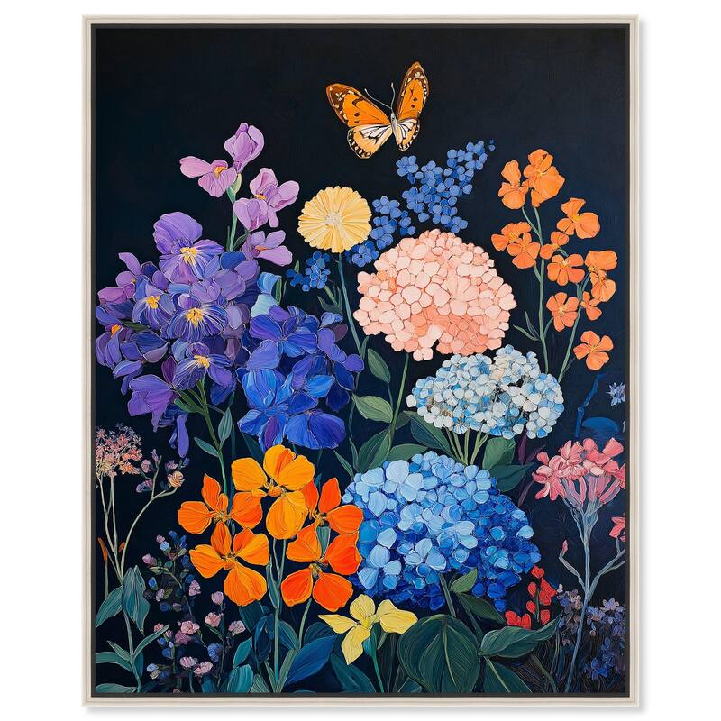 Twilight Blossoms I Canvas by Art Remedy - Silver - 16" x 20"