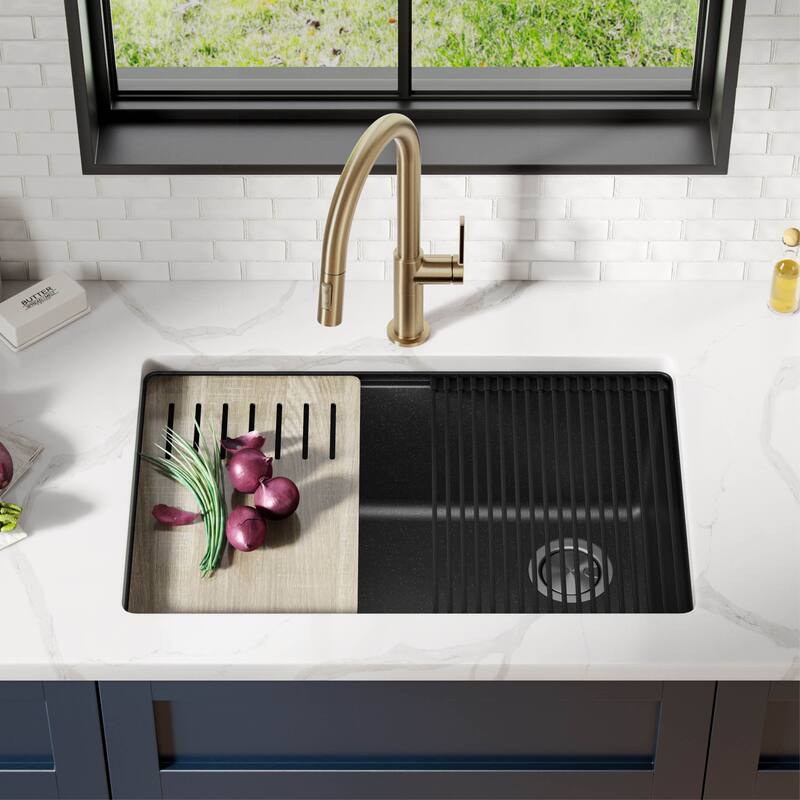 KRAUS Bellucci Workstation Undermount Granite Composite Kitchen Sink