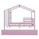 preview thumbnail 3 of 13, Pink Full Size Solid Wood House Bed with Trundle, Fence, and Writing Board for Kids