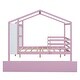 preview thumbnail 3 of 13, Pink Full Size Solid Wood House Bed with Trundle and Writing Board for Kids