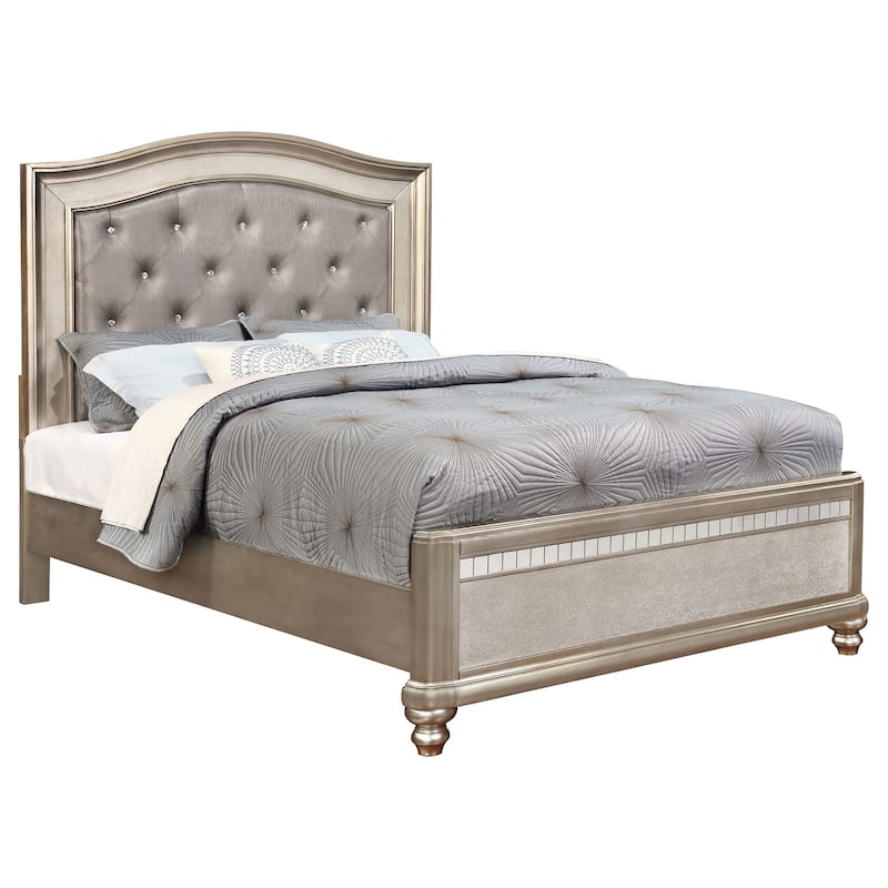 Bling Game Wood Panel Bed Metallic Platinum - California King
