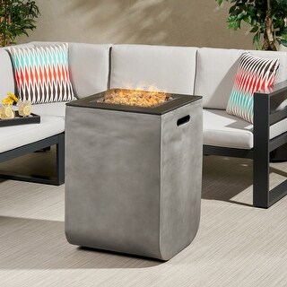 Adio Outdoor Modern 19.5-Inch Fire Column by Christopher Knight Home - 19.50" W x 19.50" L x 28.50" H