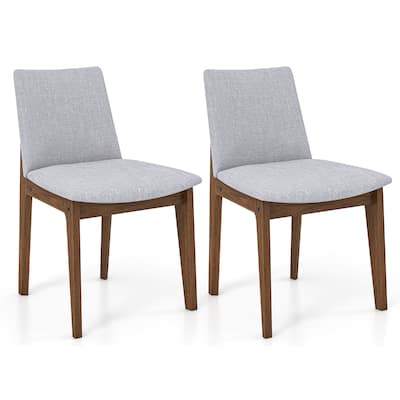 Gymax Wooden Dining Chairs of 2 w/ added Cushions High Curved Back for