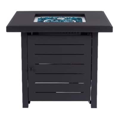 Living Accents Steel Square Propane Fire Pit 28" W
