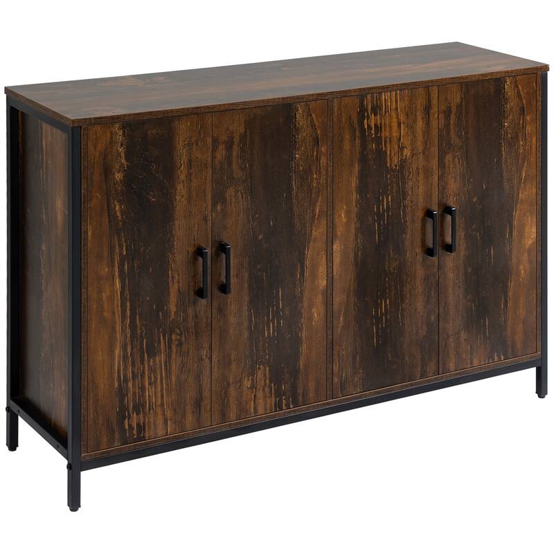 Coffee Bar Cabinet with Adjustable Shelves,Industrial Sideboard Buffet Cabinet