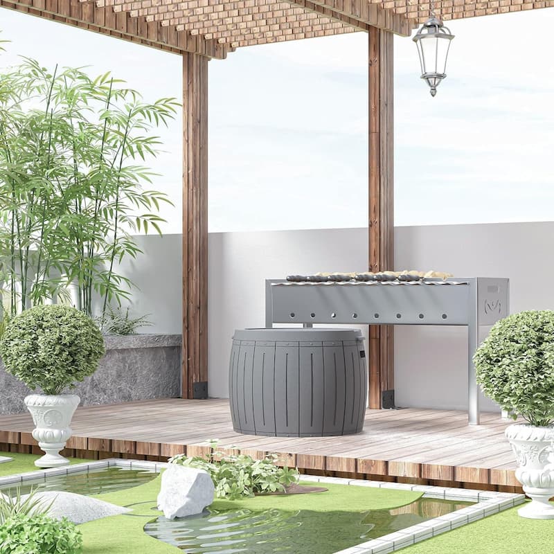 Outdoor Resin Deck Box Storage Shed for Garden,Patios,Backyards,Tools