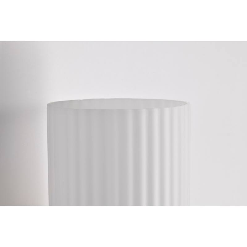 Solara 1 Light Wall Sconce Natural Brass Finish Frosted Ribbed Glass - Natural Brass