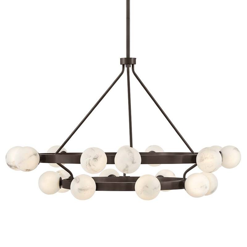 Fredrick Ramond FR41905 Selene 18 Light 48" Wide Ring Chandelier - Black Oxide