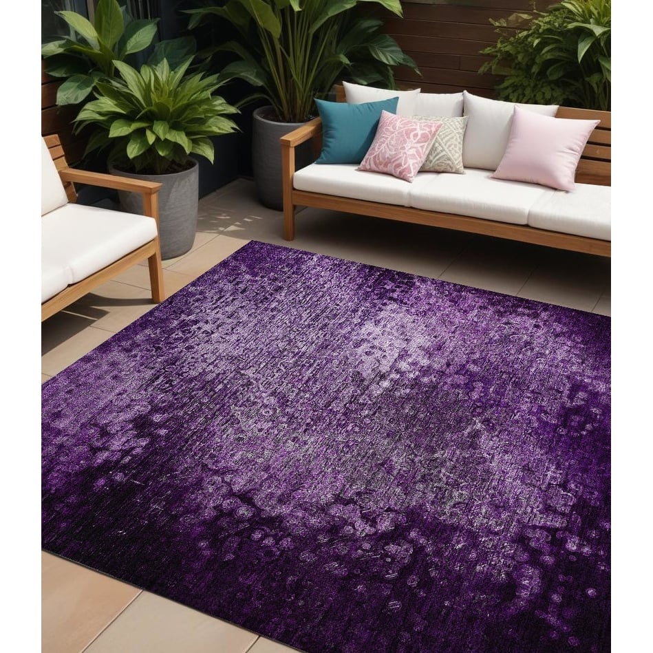 Gax Timeless Solid Weather Resistant Classic Meets Modern Outdoor Rug
