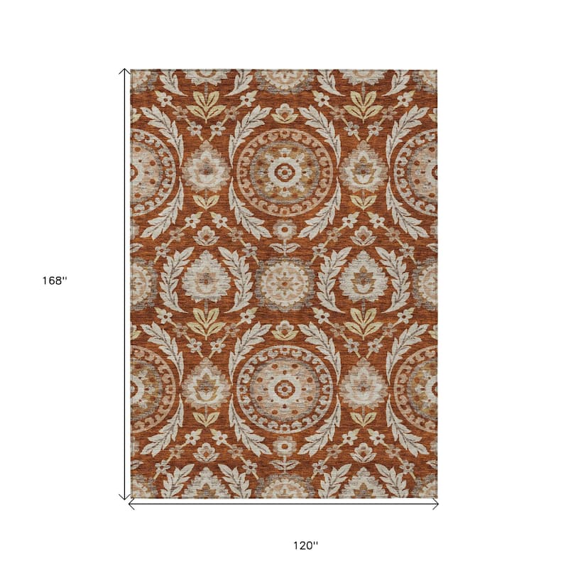 HomeRoots Floral Transitional Rectangle Outdoor Rug