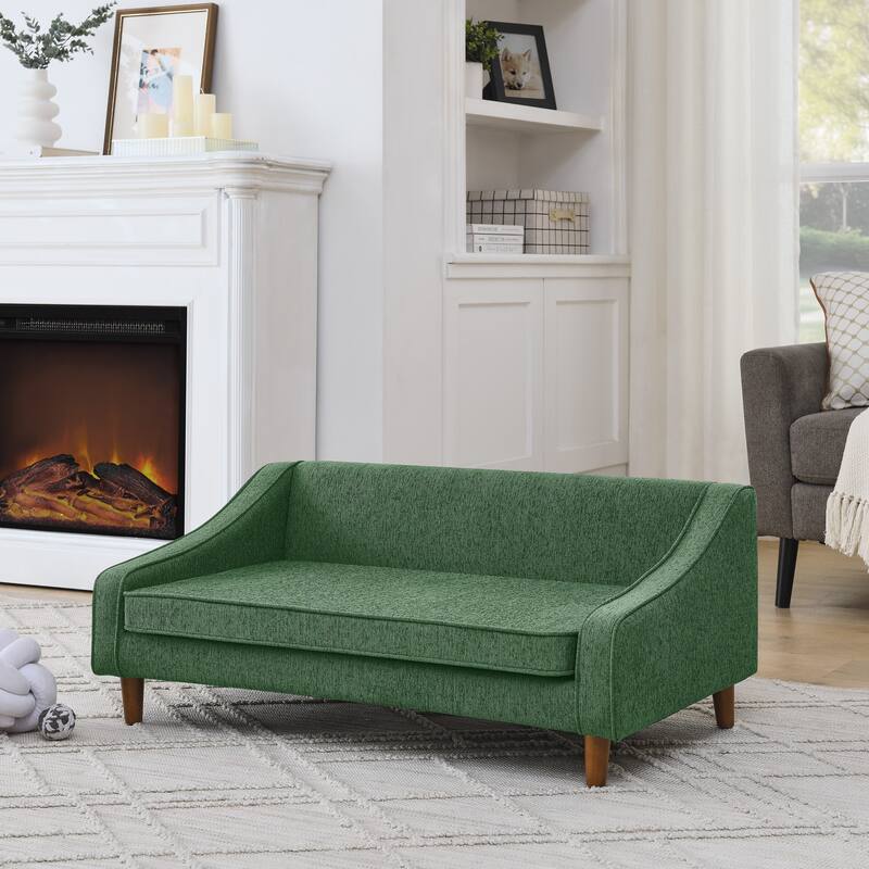 Durable Elevated Dog Sofa Bed,Pet Sofa with Modern Irregular Armrest Design,Comfortable Soft Dog Sofa