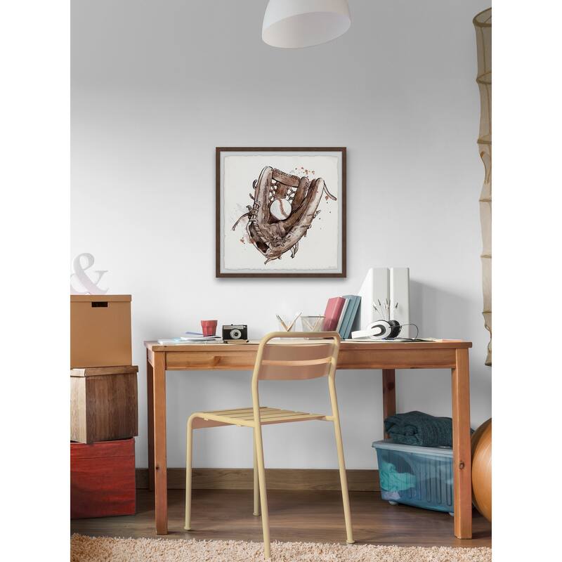 'The Baseball Glove' Framed Painting Print