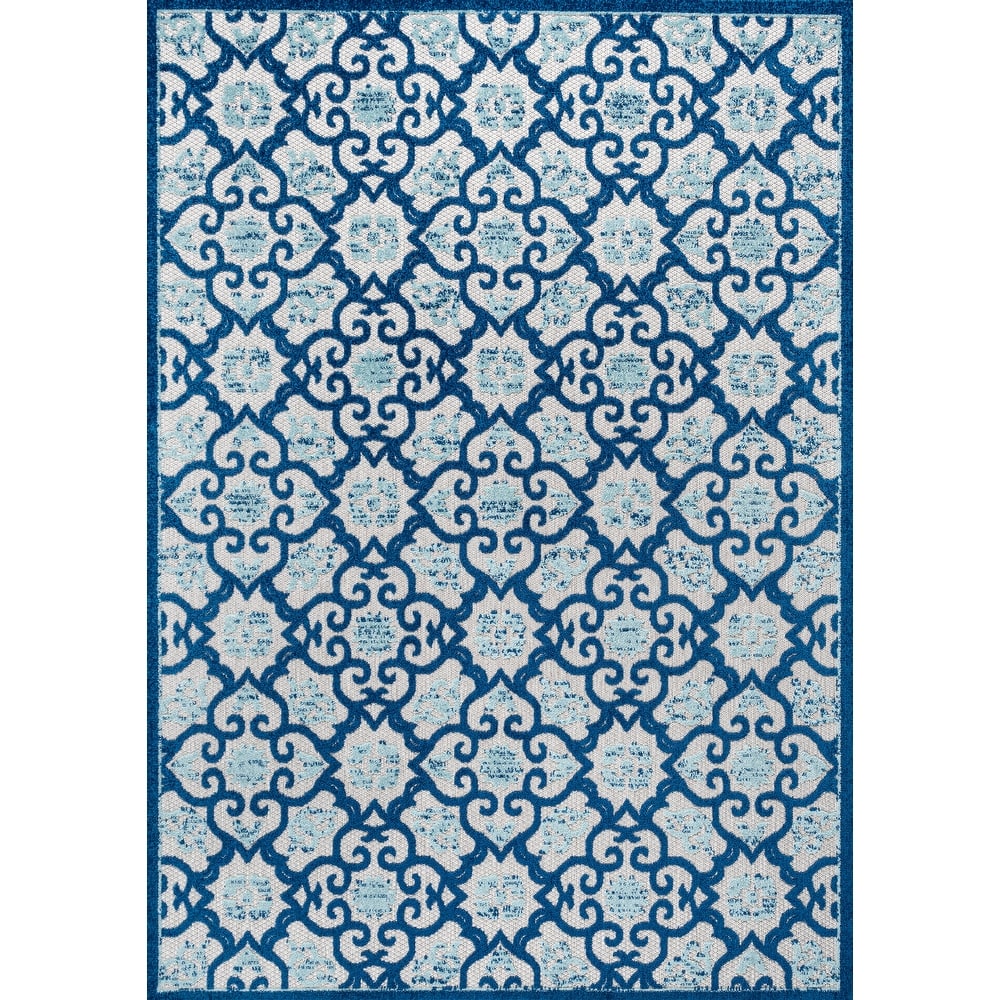 JONATHAN Y Crisantemo Tile Trellis High-Low Indoor/Outdoor Area Rug