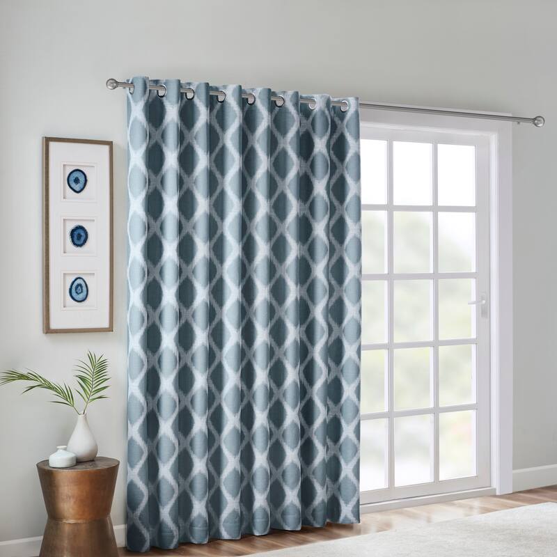 SunSmart Kagen Printed Ikat Blackout Patio Curtain