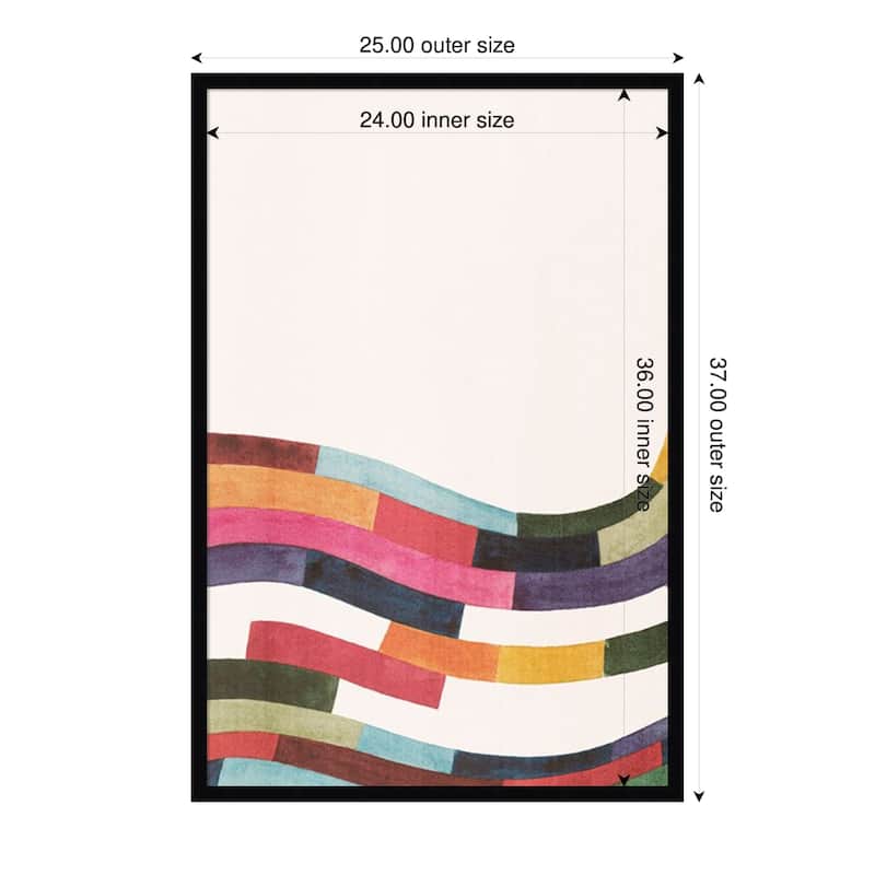 Amanti Art Framed Fabric Pinboard Rainbow Brick Road II by Grace Popp Printed Bulletin Board - Board Size 24 x 36