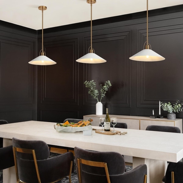 Modern Farmhouse 1 Light Pendant Light 14 IN Black White Lights for Kitchen Island Dining Room On Sale Bed Bath Beyond 39054515