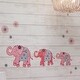 preview thumbnail 2 of 1, Lambs & Ivy Boho Elephant Pink/Mint/Navy Nursery/Kids Wall Decals/Stickers