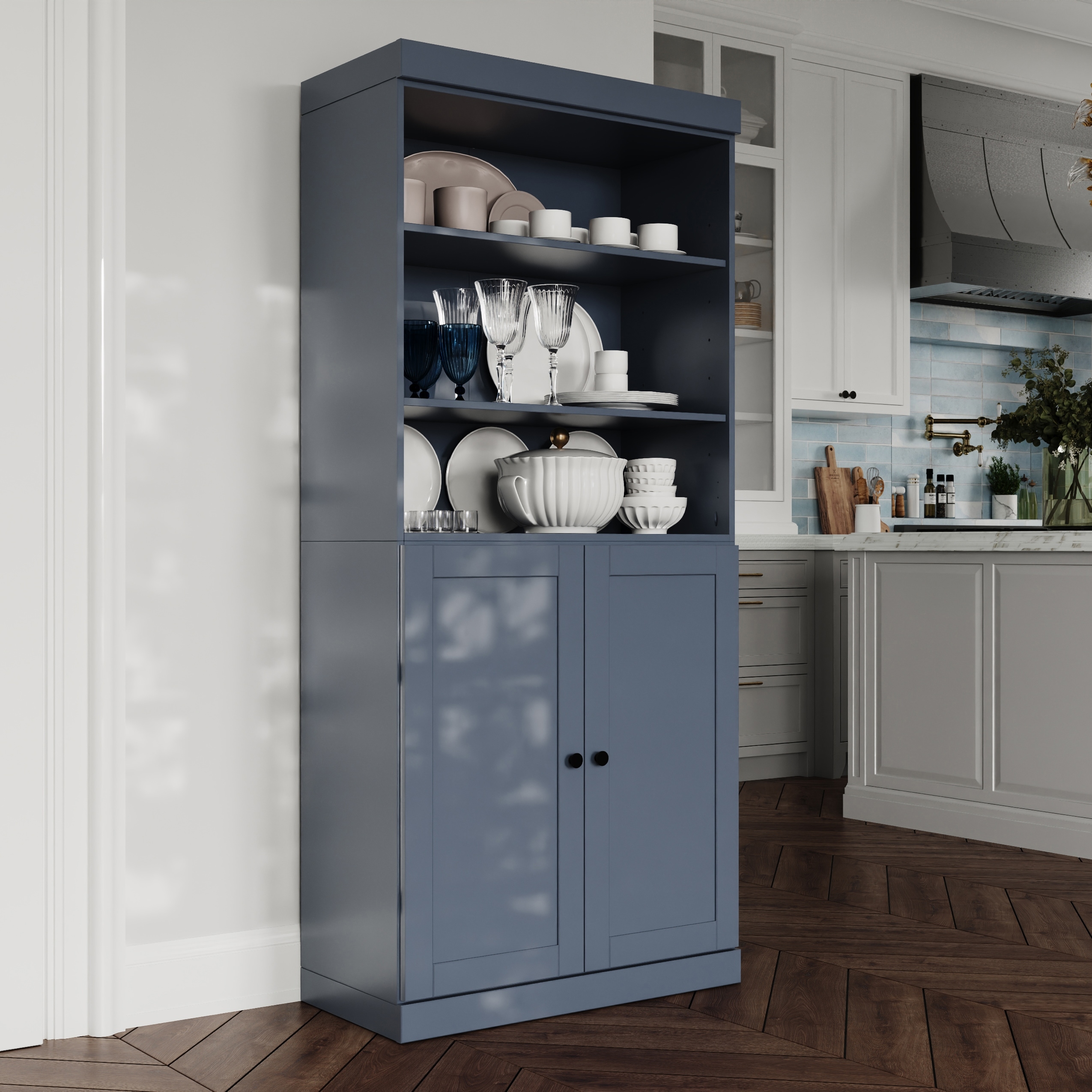 Palace Imports 100% Solid Wood Tall Shaker Pantry Cabinet, 32" W x 71.5" H