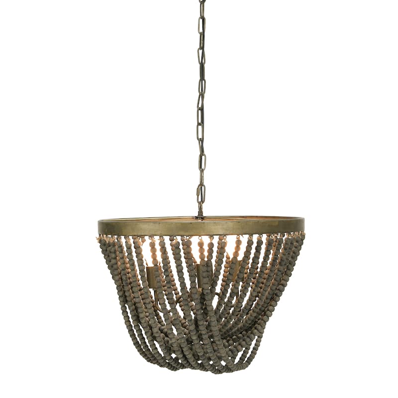 Draped Wood Bead Chandelier