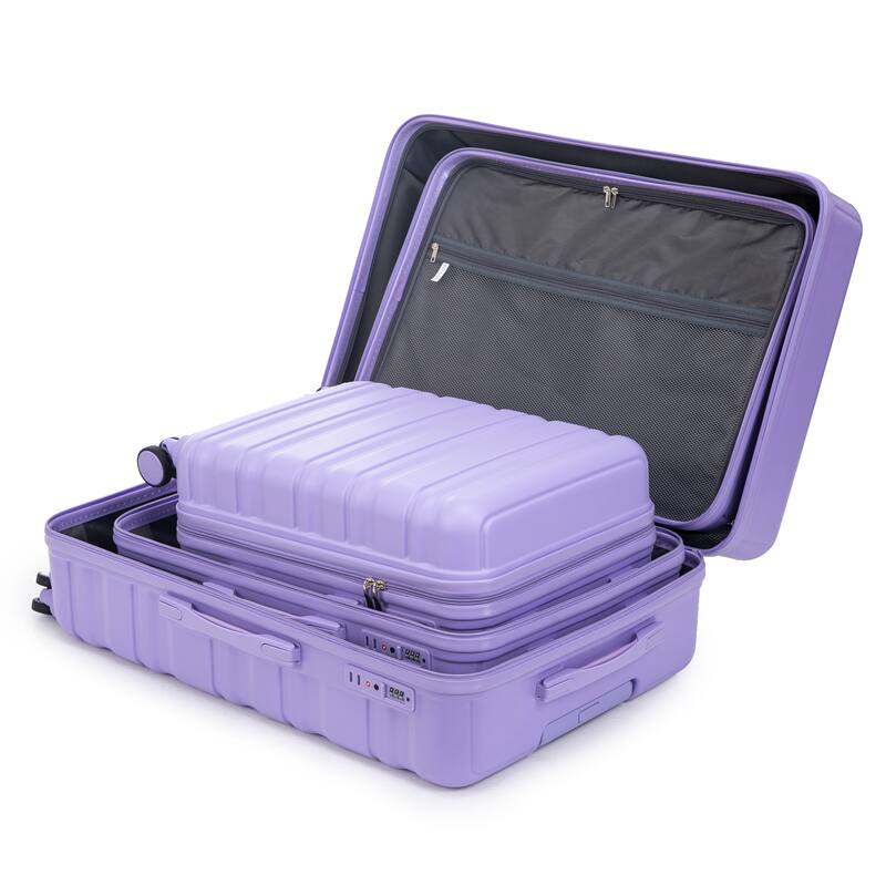 3 Piece Luggage Set Carry on Suitcase with ABS hardshell, Spinner Wheels & TSA Combination Lock