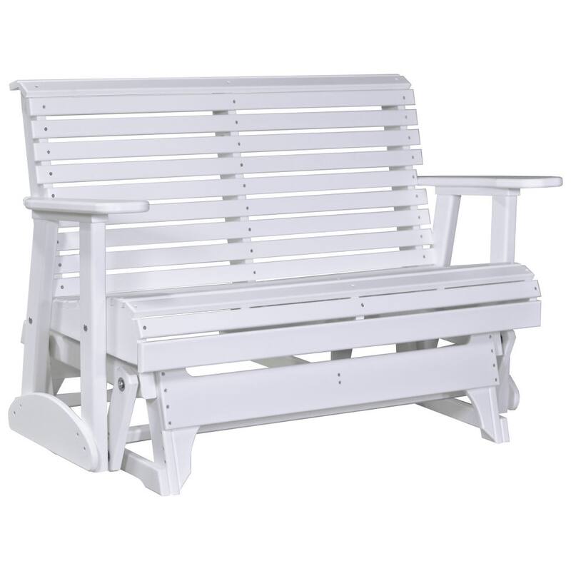 Poly Lumber Plain Rollback Patio Glider - 4' - White