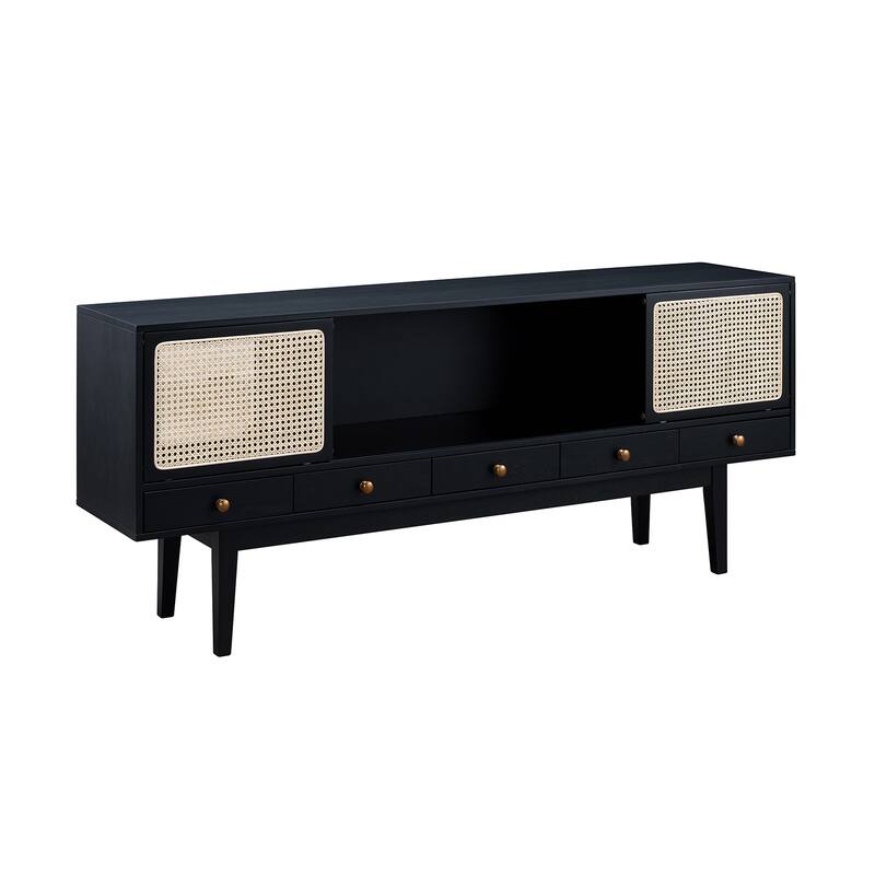 SEI Furniture Mid-century Modern TV Stand Media Console for TV's up to 68"