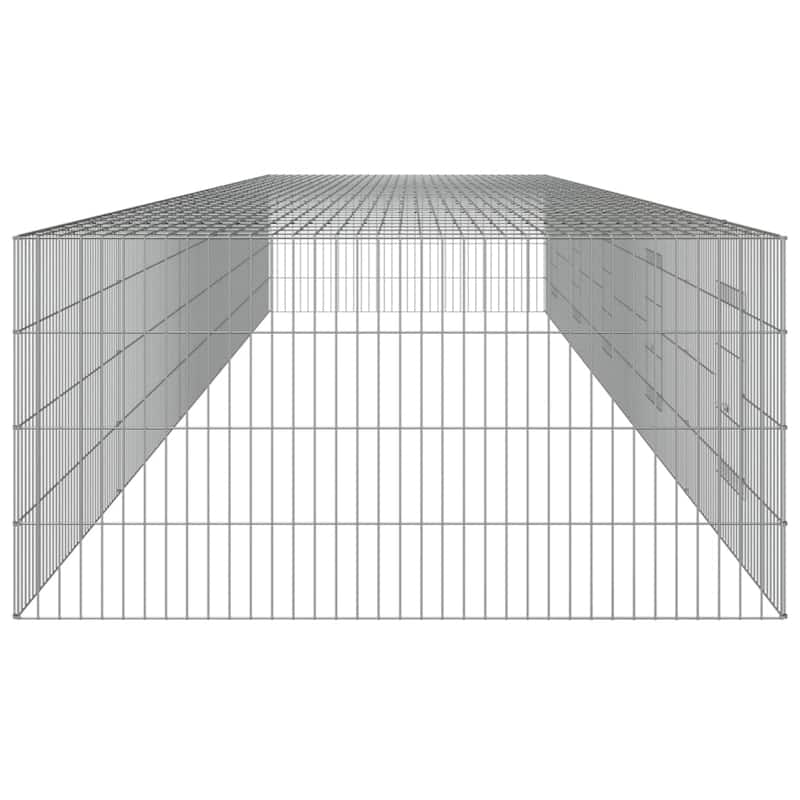 vidaXL Rabbit Cage Small Animal Run Hutch Playpen Enclosure Galvanized Iron