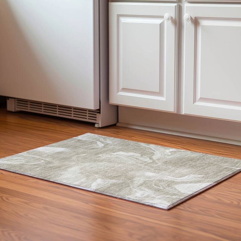 Premium Washable Super Soft Abstract Mayfield Rug - Taupe - 1' 8" x 2' 6" - Rectangle