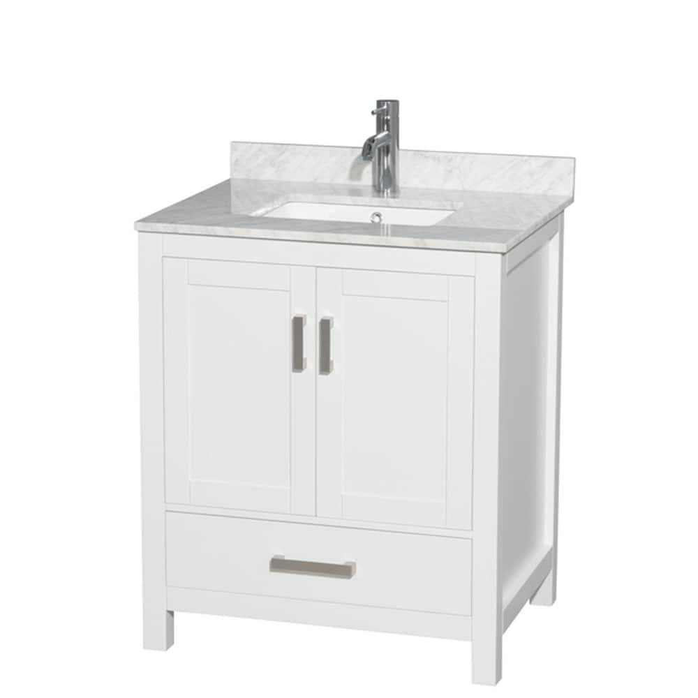 Wyndham Collection Sheffield 30" Freestanding Vanity Set with Hardwood
