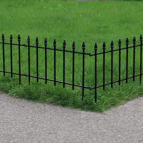 Sunnydaze Set of 5 Border Patio Walkway Fence Panels Garden Decor - Roman Style - 5 Panels