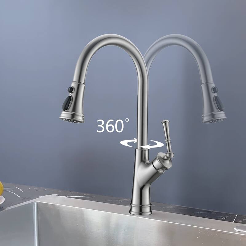 Topcraft High-arc Stainless Steel kitchen Sink Faucet