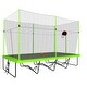 preview thumbnail 7 of 7, 10ft by 17ft Rectangule Trampoline with Green Fabric Black Powder-coated Galvanized Steel Tubes with Basketball Hoop System Adva
