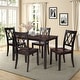 preview thumbnail 3 of 37, Roomfitters 5-Piece Dining Table Set, Rectangular Wood Kitchen Table and 4 X-back Chairs, Transitional Style