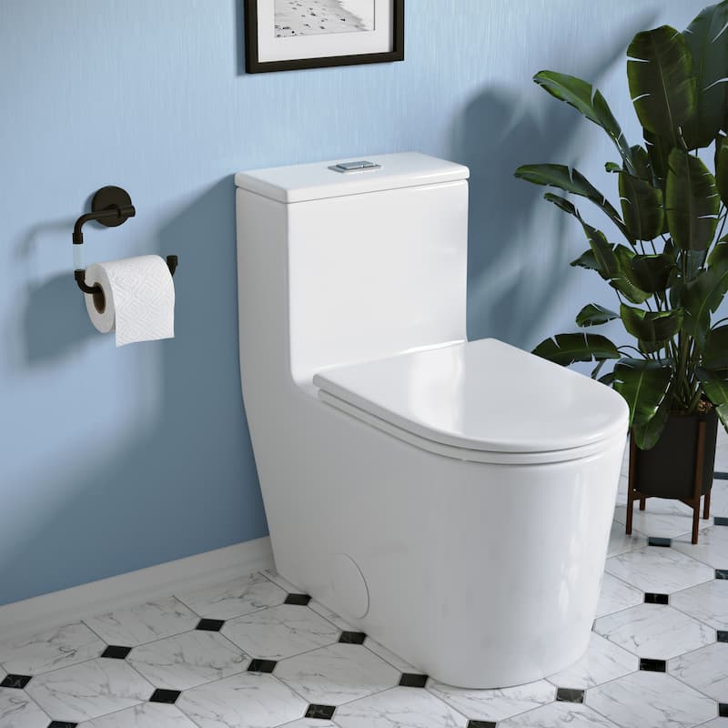 Nice One-Piece Elongated Toilet Dual-Flush 1.1/1.6 Gpf - 26.8" x 14.2" 27.6"