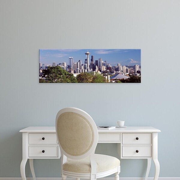 Easy Art Prints Panoramic Image 'City viewed from Queen Anne Hill, Space Needle, Seattle, King, Washington' Canvas Art