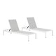 preview thumbnail 25 of 52, Cape Coral Outdoor Aluminum Chaise Lounge (Set of 2) by Christopher Knight Home - 77.56" D x 25.20" W x 11.80" H