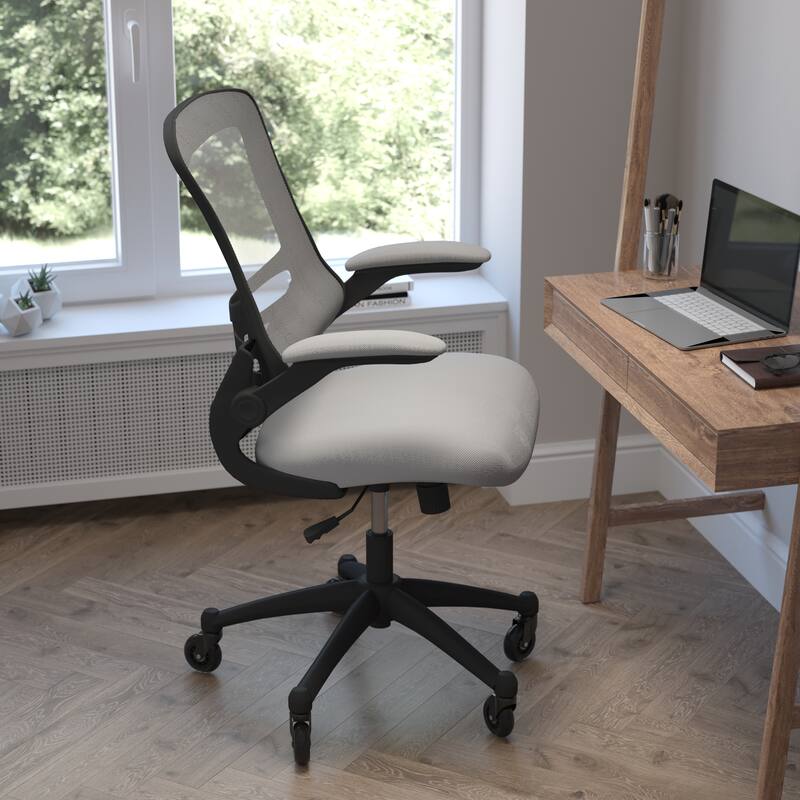 Ergonomic Swivel Task Chair with Roller Wheels & Flip Up Arms