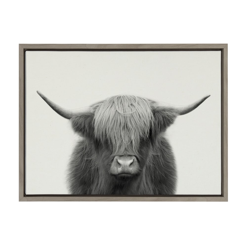 Kate and Laurel Sylvie Cow Framed Canvas by The Creative Bunch Studio